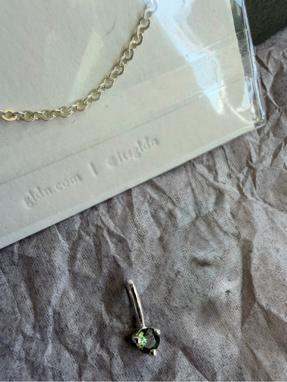 Gldn Aura May Birthstone Charm Pendant Sterling Silver Emerald Green — image 4 of 8